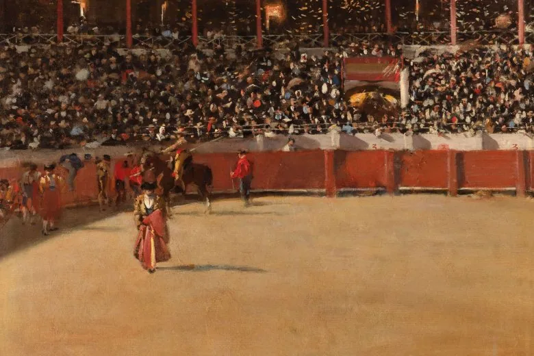 Ramon Casas (1866–1932). Bullfighting Ring. Undated. Oil on canvas. 60 x 70 cm. Fragment. Private collection, Barcelona. Courtesy Galeria Senda. Publicity photo