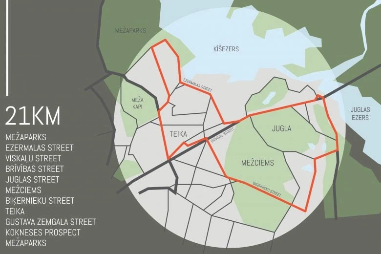 Rīgas skriešanas maršruti - Garā distance